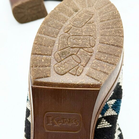 Korks Platform Lori Clogs in Aztec Blue White Black - US Women’s 9M - Picture 11 of 13